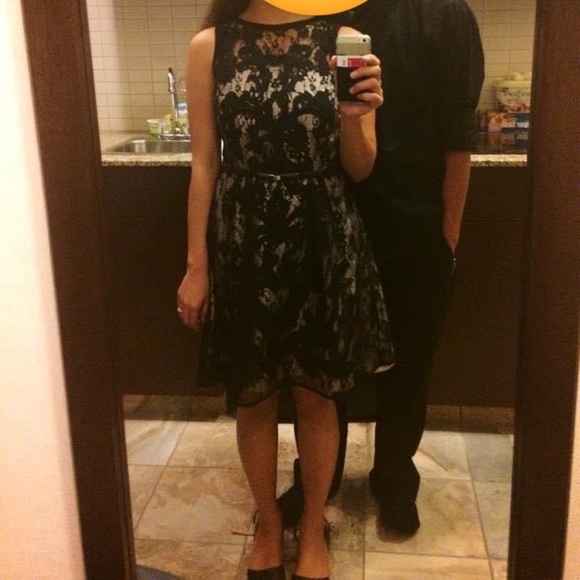 Black Temperance Dress XS with Appliqués and Beadwork and a Champagne Lining - Picture 7 of 8